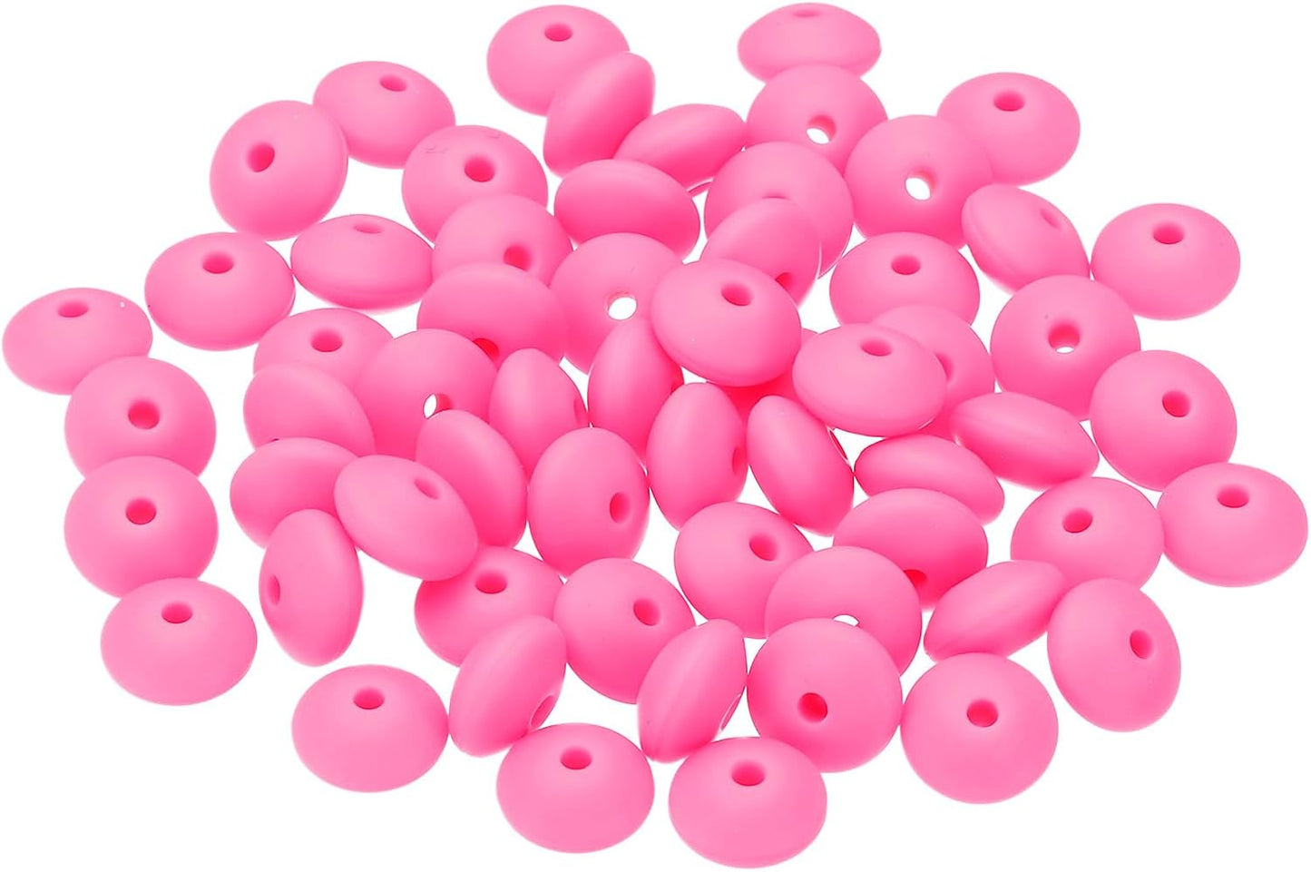 PATIKIL 14mm Silicone Beads, 60PCS Silicone Beads Bulk Abacus Spacer Beads Lentil Focal Cute for Pens Keychain Bracelets Necklace, Black