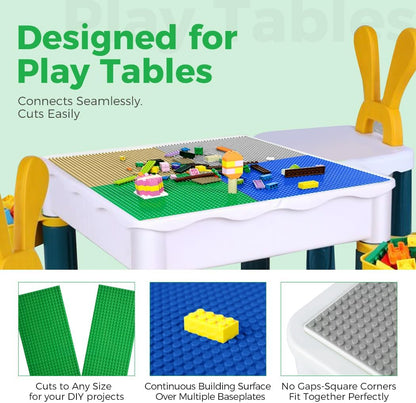 Classic Baseplates Building Plates-10" x 10" Building Boards,100% Compatible with All Major Brands and Activity Table, Creative Platforms Mats for Toy Bricks (Sand, 8 Pack)