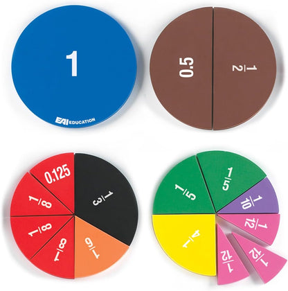 EAI Education Jumbo Magnetic Double-Sided Fraction/Decimal Circles - Set of 51