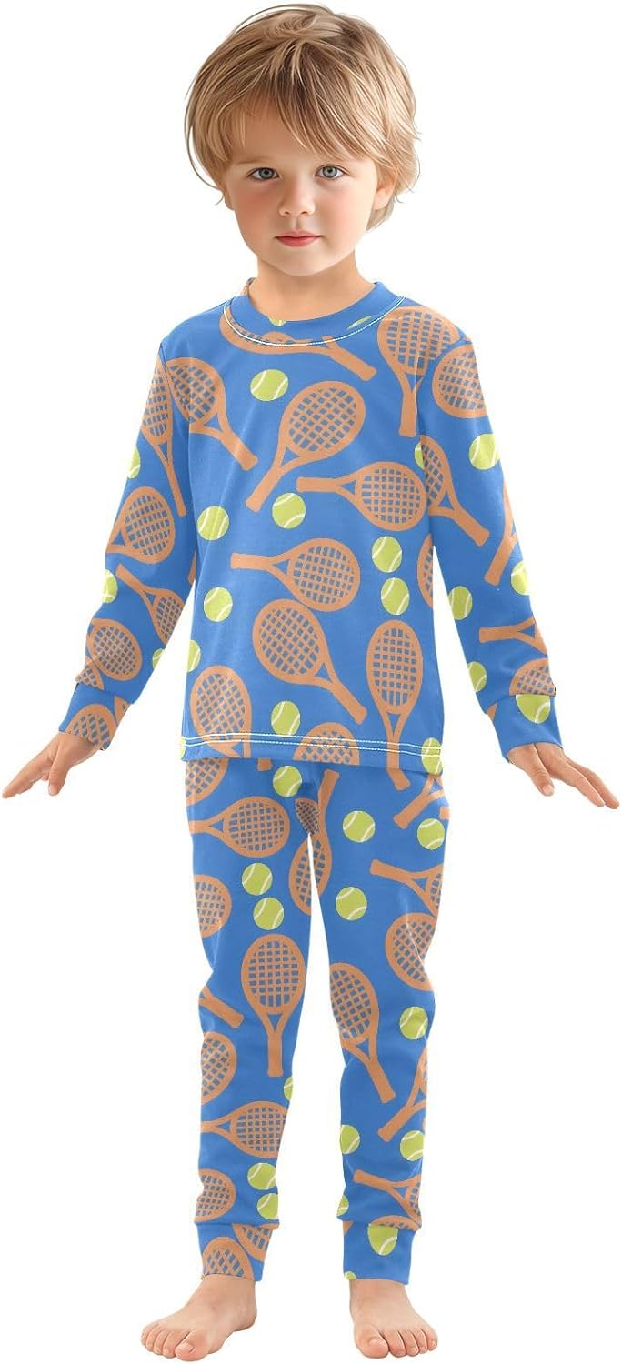 ALAZA Shark Starfish Palm Tree 2 Piece Pajama Set Long Sleeve Top and Pants Sleepwear Unisex - Colors B