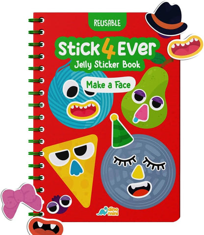 Stick4Ever Jelly Sticker Book - for Kids - Waterproof, Easy to Clean Reusable Sticker Book for Toddlers- Reusable Road Trip Activities for Kids - Stocking Stuffers for Toddlers (Wonderland)