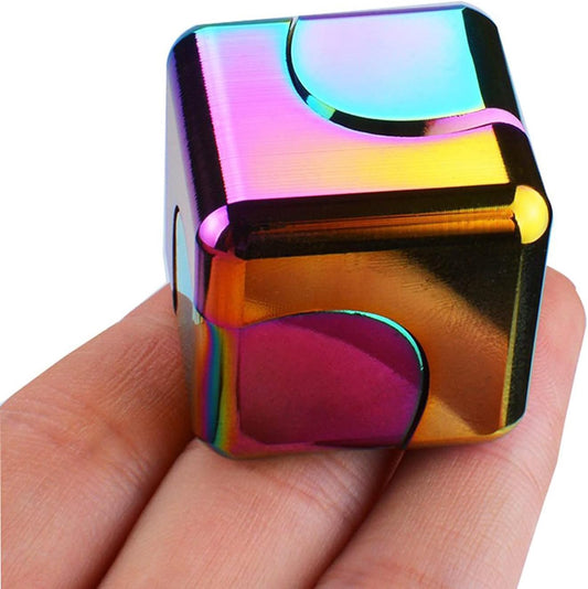 Metal Cube Spinner Fidget Toy Iron Fingertips 3D Puzzle Gyro Gear Sensory Anti Stress Relief Educational Games for Kids Adults