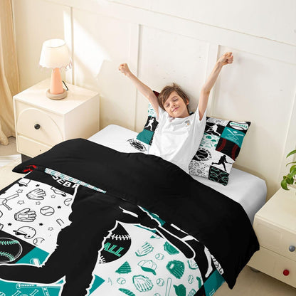 Drum Kit Duvet Cover,Kids Musical Instruments Bedding Set,Rock Music Comforter Cover for Boys Girls Room Decor,Neon Lighting Lightweight Bedspread Cover Twin Size with 1 Pillow Case(No Comforter)