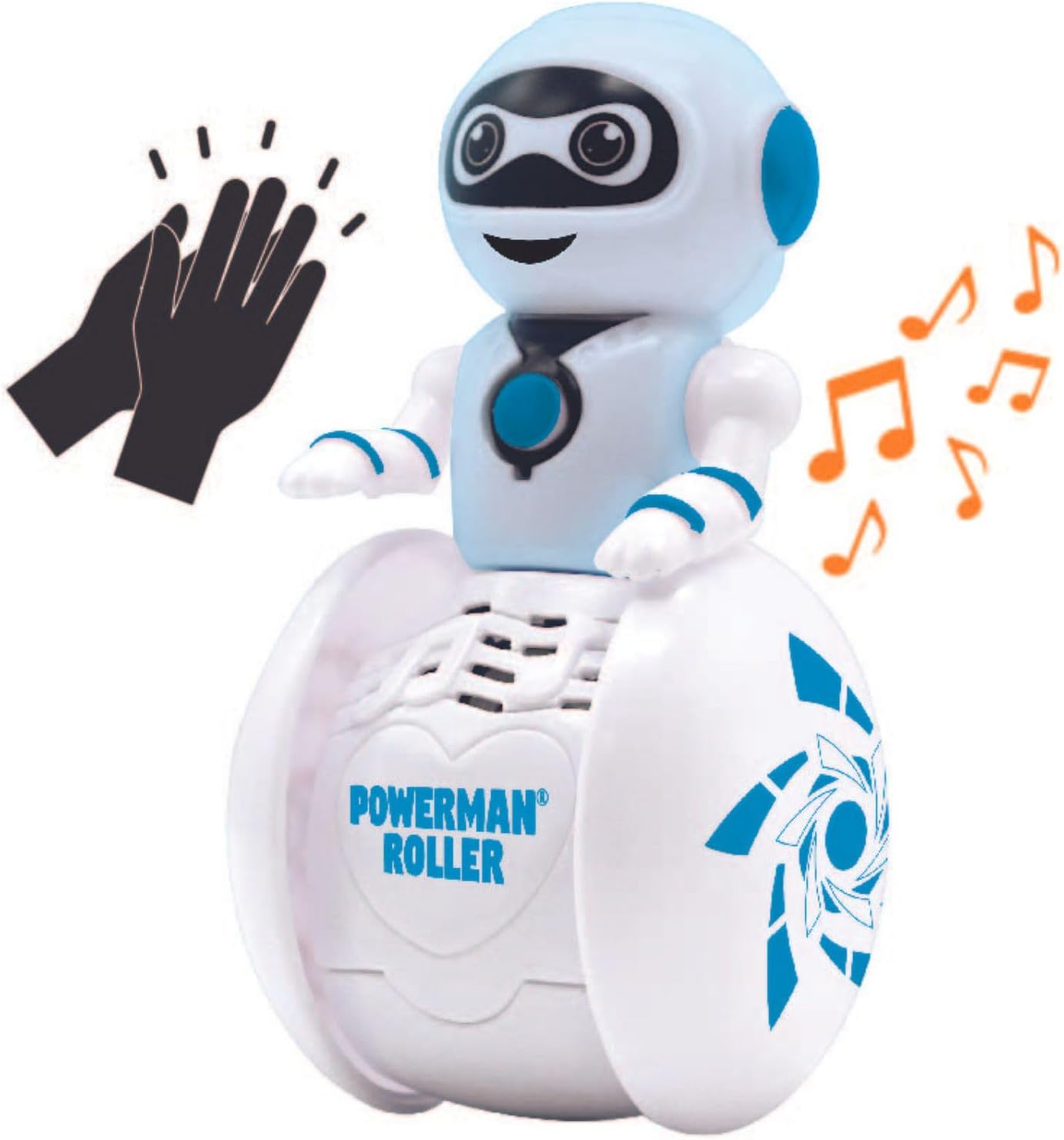 LEXiBOOK Powerman Max - Remote Control Walking Talking Toy Robot STEM Programmable Dances Sings Telling 10,000 Stories 300+ Learning Quiz Shooting Discs and Voice Repeat for Kids 4+ - ROB80EN, White