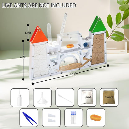 ELNMLHT Ant Farm Kit for Kids, Sand Ant Colony Terrarium, Educational & Learning Science Kit Toy for Kids & Adults
