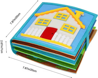 BizyKoady Busy Book for Toddlers 1-3, Montessori Toys for 1 Year Old, Kids Travel Toys, Educational Activity Book, Birthday Gifts for Boys & Girls, Washable Felt Busy Board, Giraffe