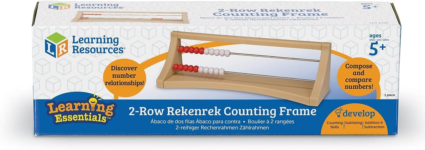 Learning Resources 2-Row Rekenrek Counting Frame, Early Math Skills, Addition/Subtraction, Ages 5+