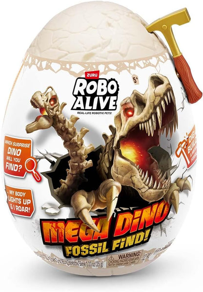 Robo Alive Mega Dino Fossil Find (T-Rex) by ZURU Dig and Discover, STEM, Excavate Prehistoric Fossils, Dinosaur Toys, Educational Toys, Great Science Kit Gift for Girls and Boys