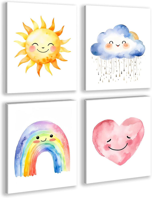 Chemistry Wall Art,Colorful and Interesting Science Explore Canvas Posters for Laboratory Kids Playroom Bedroom Classroom Bulletin Board Decor, Set of 4 (8"x10" Unframed)