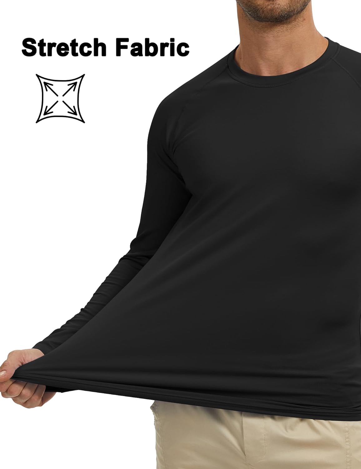 Men's Thermal Shirts Long Sleeve Fleece Lined Crew Neck Base Layer Athletic Workout Tops