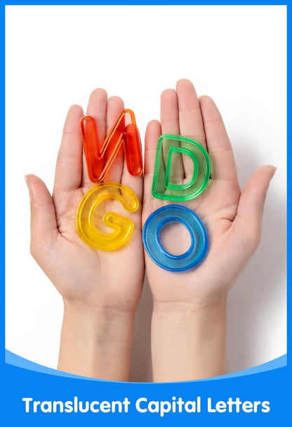 78 Pcs Translucent Lowercase Letters - Plastic Alphabet Letters - Light Table Play and Early Learning Manipulatives