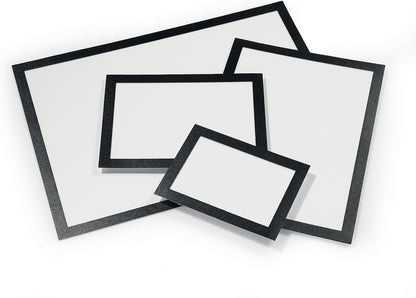 Durable Duraframe Self Adhesive Magnetic Sign Holder in Half Letter-Size 5.5" x 8.5" Inches - Black Frame - Pack of 2