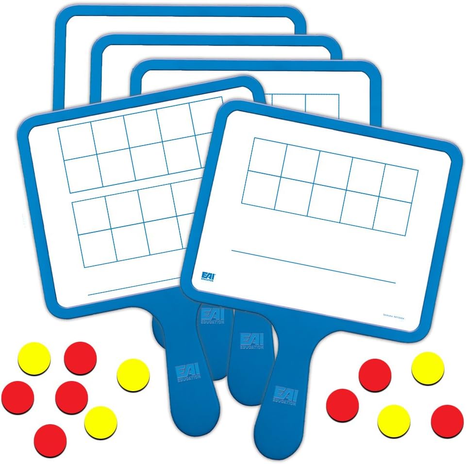 EAI Education Magnetic Ten Frame Dry-Erase Paddles: Set of 5