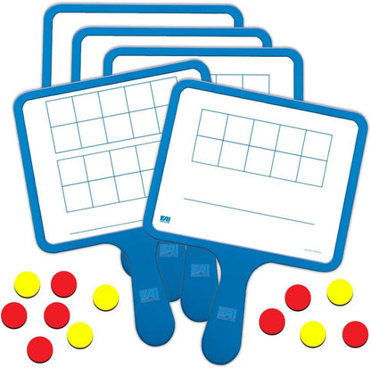 EAI Education Magnetic Ten Frame Dry-Erase Paddles: Set of 5