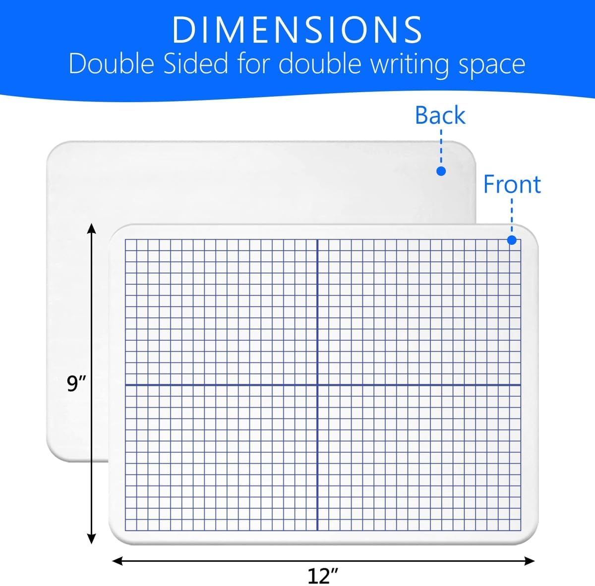 Small White Board 9X12, Small Dry Erase Board 2 Pack Whiteboard Dry Erase Double Sided with Lines Mini Whiteboard, Lapboard Ideal for Homeschool, Office, Classroom White Boards for Kids