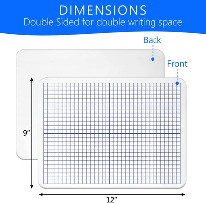 Small White Board 9X12, Small Dry Erase Board 2 Pack Whiteboard Dry Erase Double Sided with Lines Mini Whiteboard, Lapboard Ideal for Homeschool, Office, Classroom White Boards for Kids