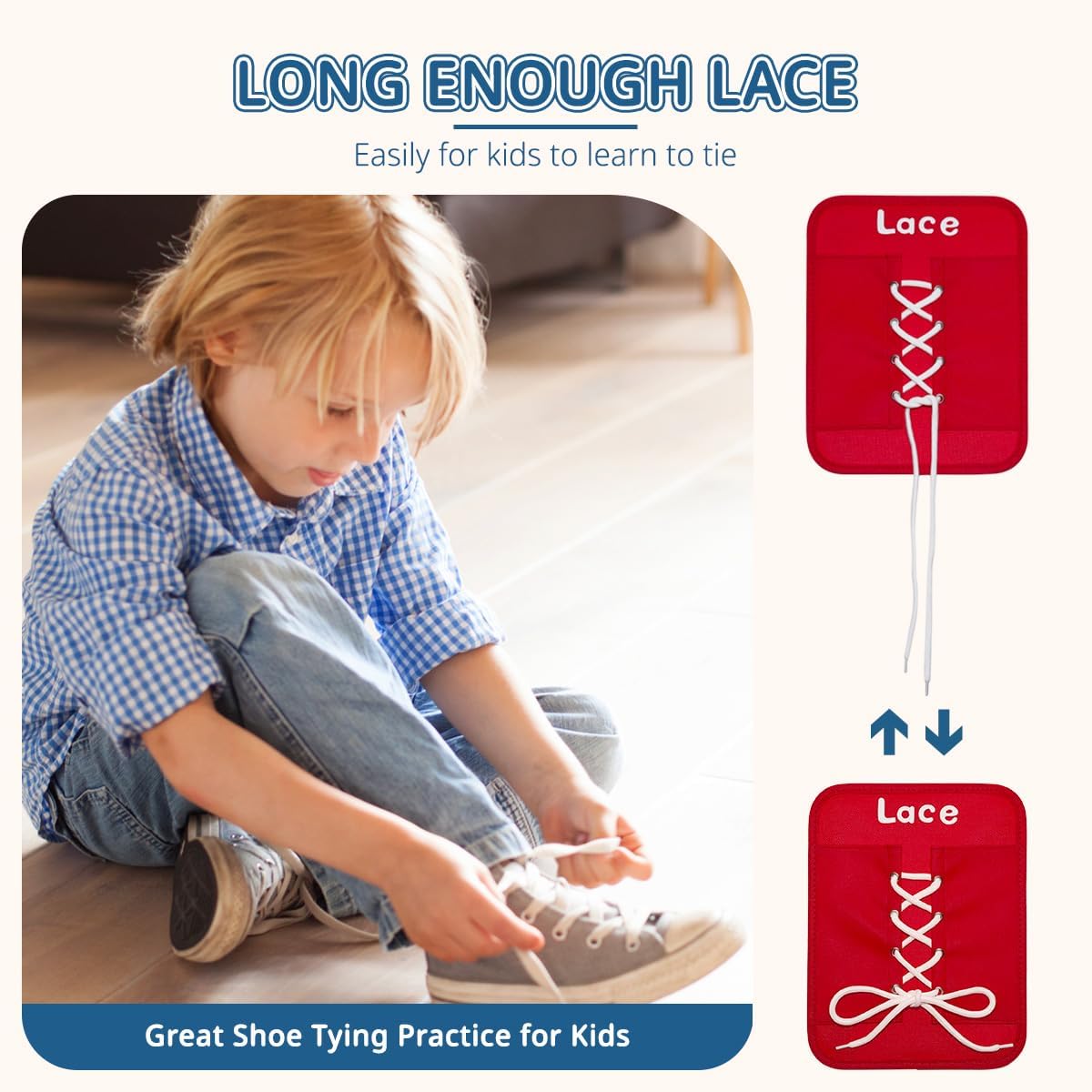 Learning to Dress Busy Boards, Shoe Tying Practice for Kids, Basic Life Skills Toys Learn to Button, Buckle, Zip, Snap, Lace, Tie, Sensory Board Fine Motor Development Toy for Preschool Classroom