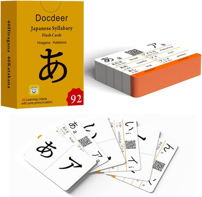 Hiragana and Katakana Syllabary Alphabet Japanese Flash Cards for Beginners - Katakana & Hiragana Flash Cards (Learning Video with Pure Pronunciation) (Classic Edition)