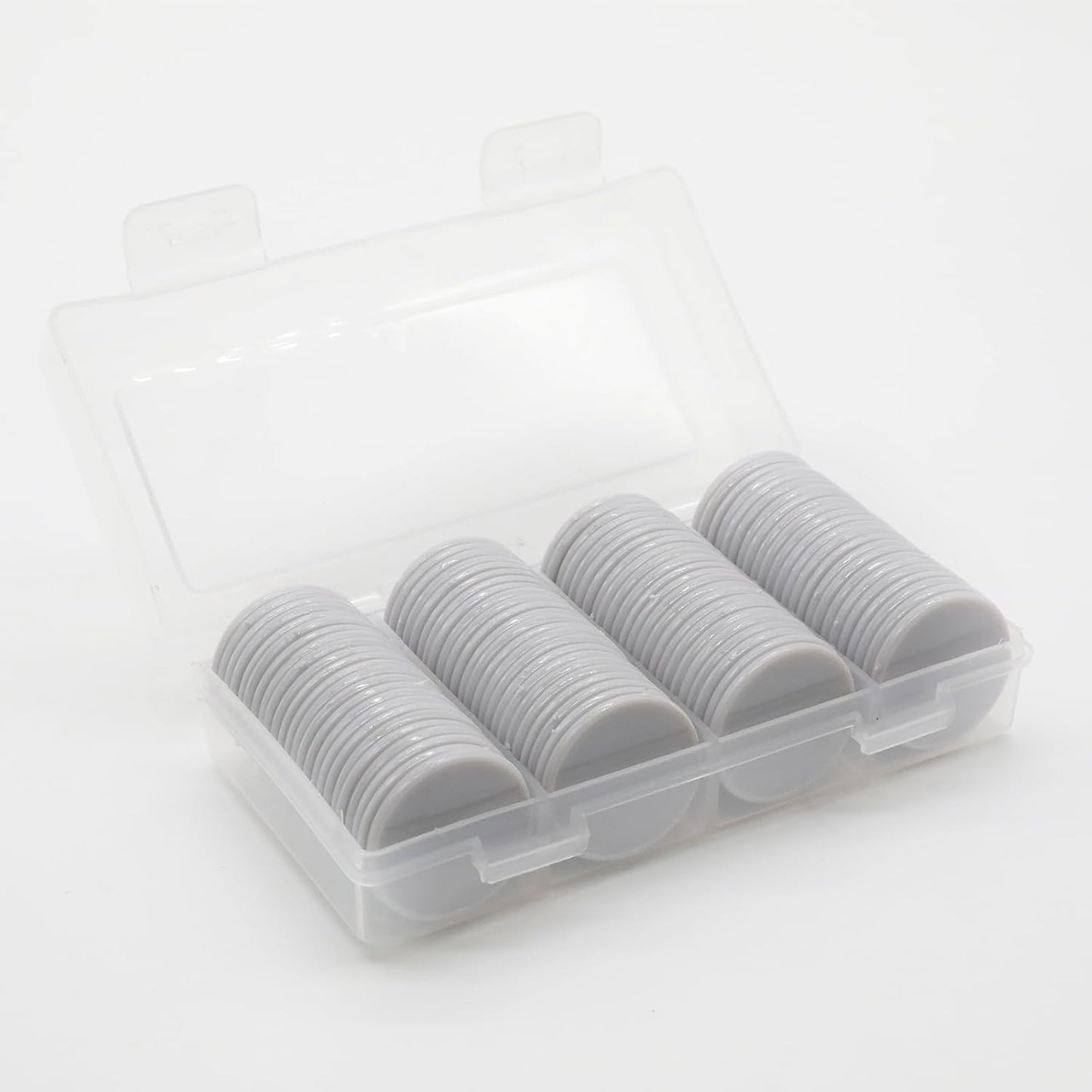 Set of 100 Opaque Plastic Learning Counters Mini Poker Chips Game Tokens with Storage Box (Black+White+Blue+Purple, 1 Inch)