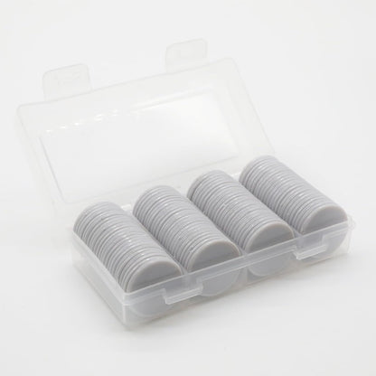 Set of 100 Opaque Plastic Learning Counters Mini Poker Chips Game Tokens with Storage Box (Black+White+Blue+Purple, 1 Inch)