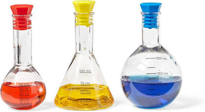 Hand2Mind Starter Science Measuring Flask Set - Plastic Beakers, Measuring Toys, Kids Chemistry Set, Educational Science Kits, Classroom Science Supplies