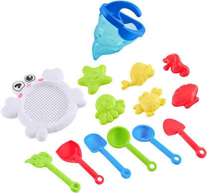14Pcs Sand Water Play Set for Outdoor Beach Pool Fun with Tools Toddler Beach Bath Toy with Tools