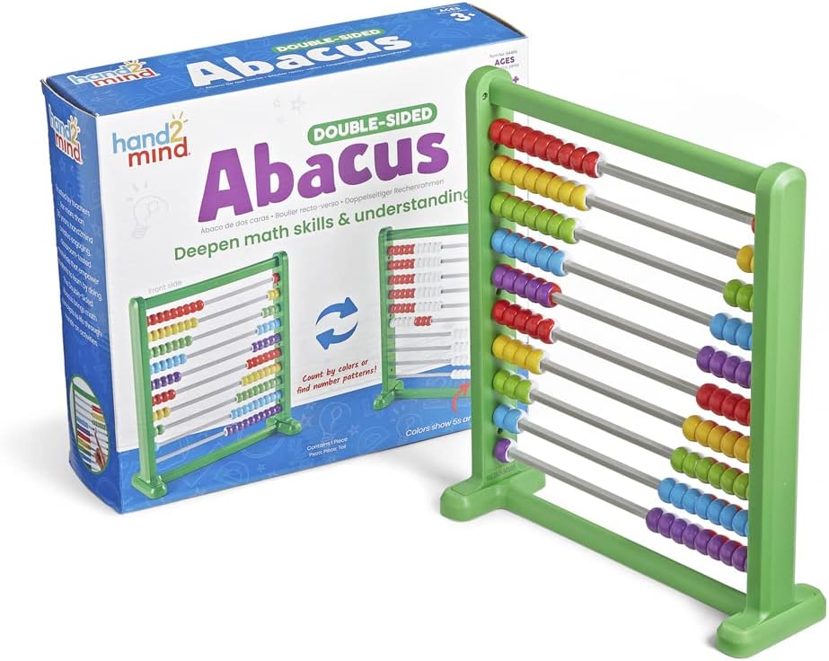 Hand2Mind Color Changing Plastic Abacus, Abacus for Kids, Math Manipulatives, Counting Rack, Educational Toys for Elementary Kids (Set of 1)