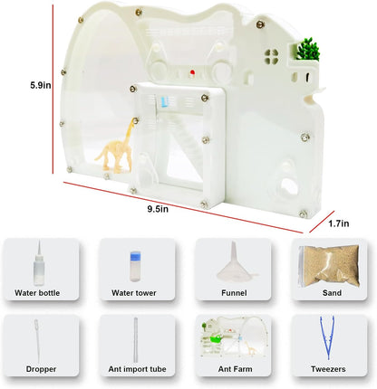 EXBEPE Large Sand Ant Farm Castle,Ant Habitat with Dinosaur Digging to Study Ant Colony Ecosystem Behavior,Science Educational Gift for Kids