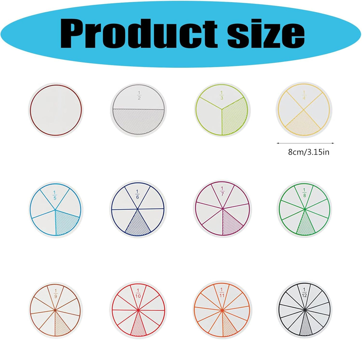 Fractions Circles Interactive Fraction Discs Fraction Mathematics Learning Aid for Student Teacher Student Math Learning