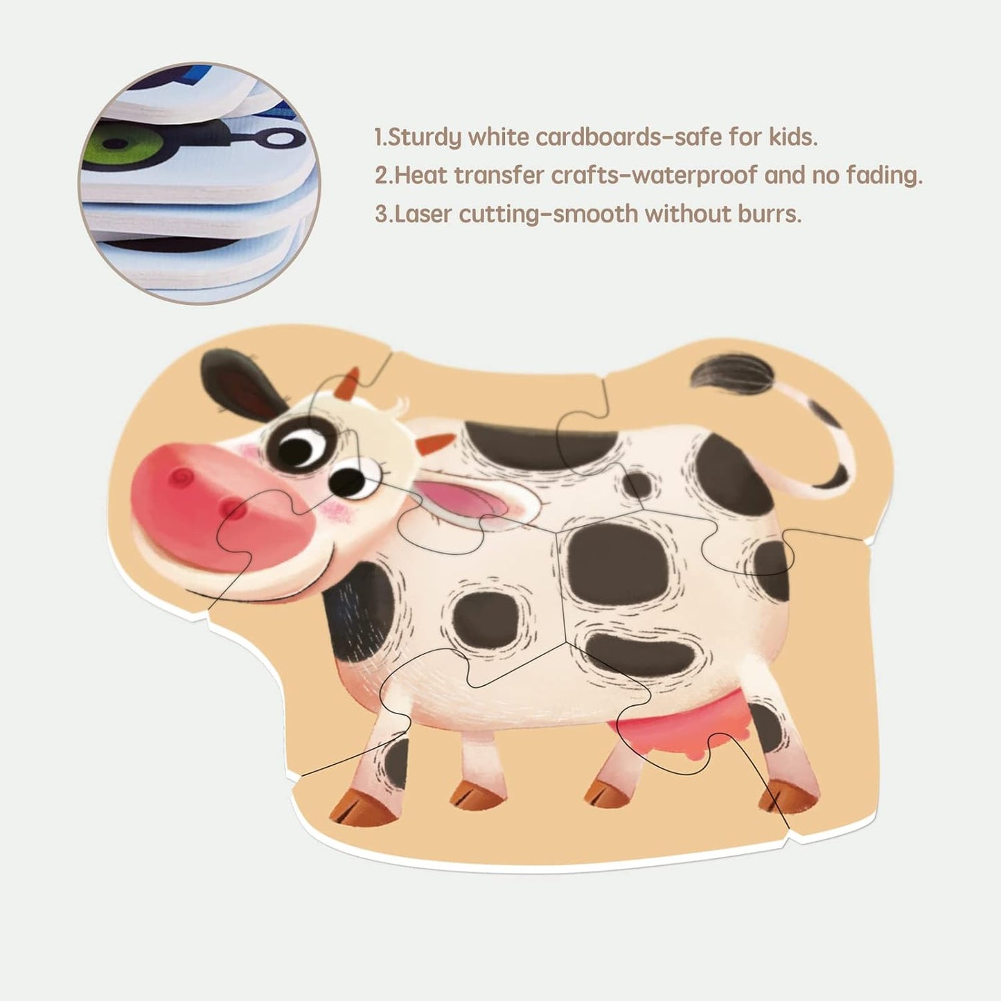 Toi 6 Packs Large Piece Toddler Jigsaw Puzzles for Kids Aged 2.5+, Animal Shaped Floor Puzzles for Beginner, Preschool Learning Game for Boys Girls, Traffic