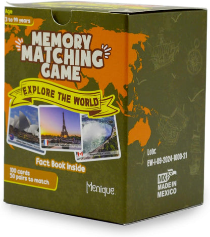 Menique Wild Animals Memory Matching Game – 80 Cards (40 Pairs) with Real Photos – Includes Educational Booklet with Animal Facts – Fun & Cognitive Game for Kids and Adults