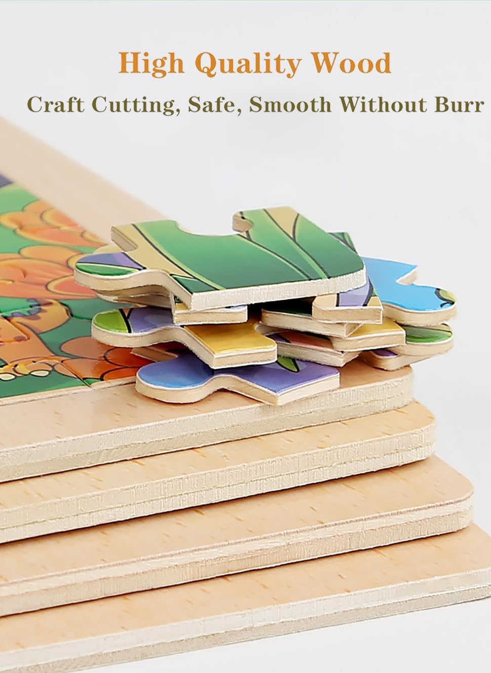 4 Sets of Wooden Puzzles, Each Set has 24 Pieces, Including Castle Unicorn Princess, for Toddlers 3-5, Puzzles for Kids Ages 4-6, Preschool Educational Brain Teaser Toys for Girls 3 4 5 6 Years Old.