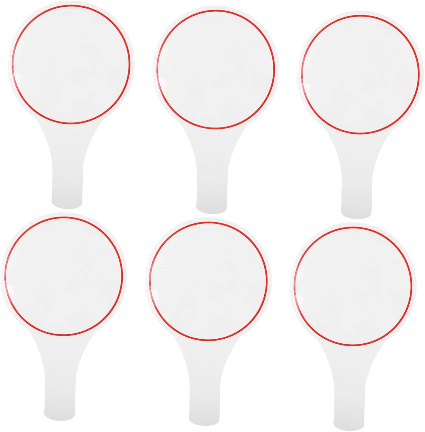 6Pcs Mini Dry Erase Paddles with Handle Auction Paddles Double-Sided Answer Board for Classroom Teaching Judges Score
