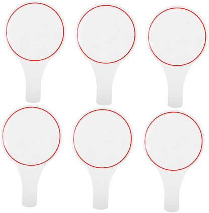 6Pcs Mini Dry Erase Paddles with Handle Auction Paddles Double-Sided Answer Board for Classroom Teaching Judges Score