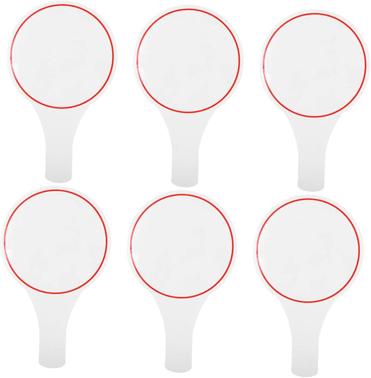 6Pcs Mini Dry Erase Paddles with Handle Auction Paddles Double-Sided Answer Board for Classroom Teaching Judges Score