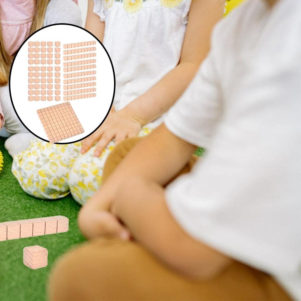 Gazechimp Montessori DIY Wooden Base Ten Blocks Math Manipulative Early Math Learning, Package B