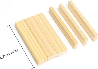 Premium 300 Pcs Natural Wooden Building Blocks for Kids Ages 3-12,Pine STEM Construction Toy - Open-Ended Classic Building Blocks Set for Castles, Bridges & Towers, Educational Learning Gift (4.7 in)