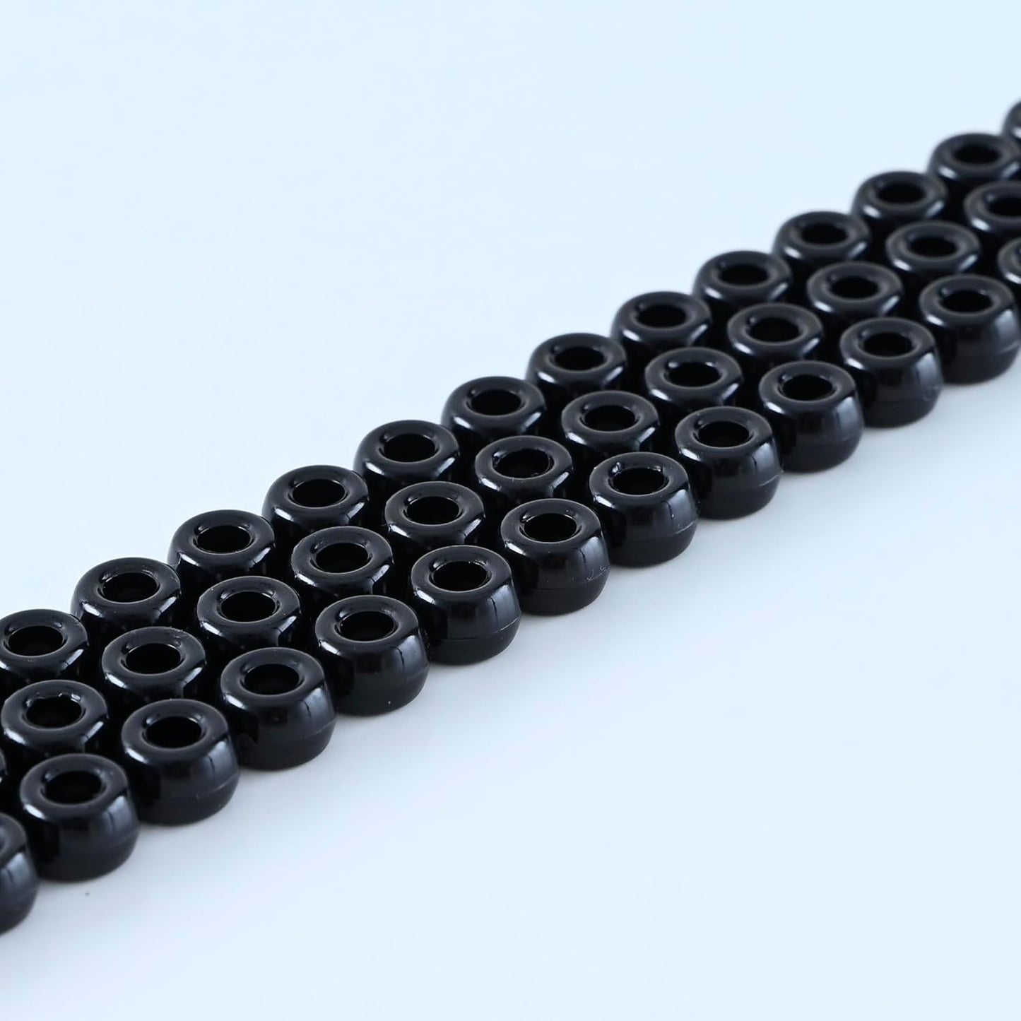 lelulim™ 1000 PC Pony Beads Opaque Black 3IN / 9mm Diameter. (Black)