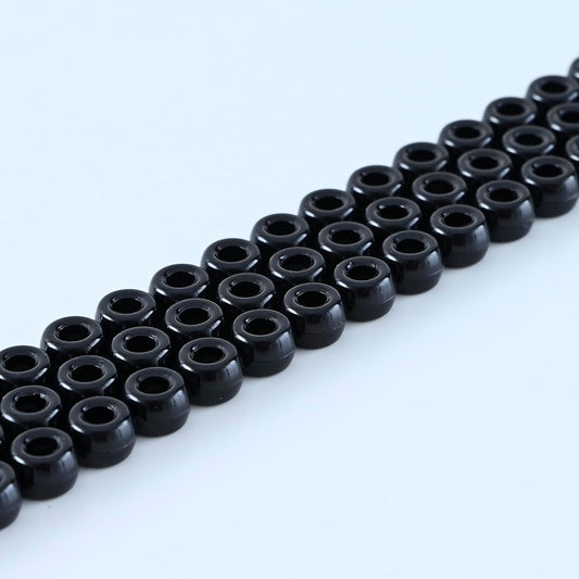 lelulim™ 1000 PC Pony Beads Opaque Black 3IN / 9mm Diameter. (Black)