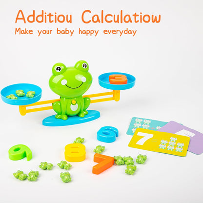 Frog Balance Counting Toys, Cool Math Learning Games for Boys and Girls, Educational Number Preschool Toy, Fun Children's Gift STEM Math Games for Kids Age 3+ (63 PCS)