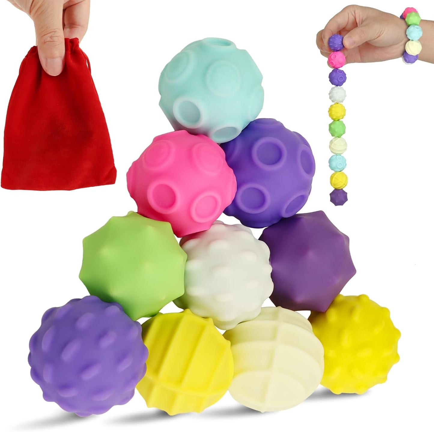 28Pcs Rainbow Stones Fidget Toy, 20mm DIY Mutual Attraction Desk Balls for Kids Adults, Educational Science Kit for Anxiety Relief, Building Crafts for Teens Party Favors Gift