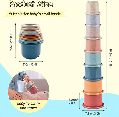 Baby Stacking Nesting Cups Toys for Baby 6 to 12 Months, Montessori Toys for Toddler Gifts 1 2 3 Year Old