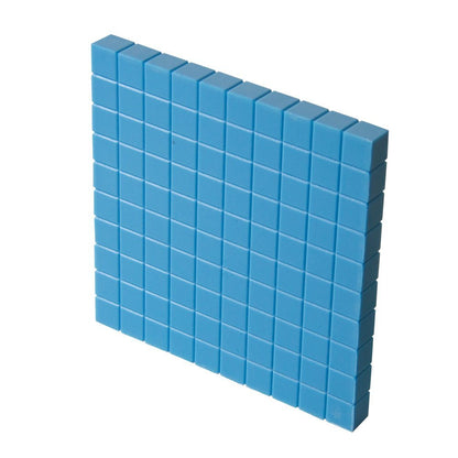 hand2mind Blue Plastic Base Ten Blocks Complete Classroom Set, Place Value Blocks, Counting Cubes, Math Blocks Kindergarten, Manipulative Kit for Mathematics for Elementary Teachers (Set of 161)