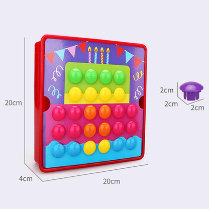 Mosaic Activity Set with 46 Buttons and 12 Images for Children Ages 2 to 4, Style C