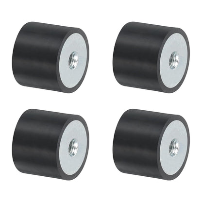 uxcell 4Pcs 20 x 10mm M6 Female Thread Rubber Mounts, Vibration Isolator, Replaces Anti Vibration Pads Flat Silent Block Base Block