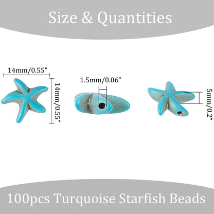 100pcs Blue and White Turquoise Cross Spacer Beads 8x10mm Semi Precious Stone Bead Easter Cross Gemstone Loose Beads for Jewelry Making Charms Beading Bracelets Necklaces Earrings Crafts
