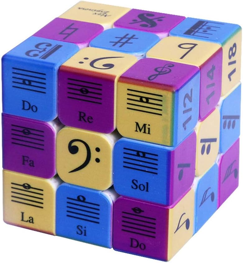 Speed Cube 3x3x3 Music Notes Design Magic Cube Puzzle,IQ Games Puzzles Relief Effec Gift Music Lovers Kids Adult Toys,5.6cm/2.2"