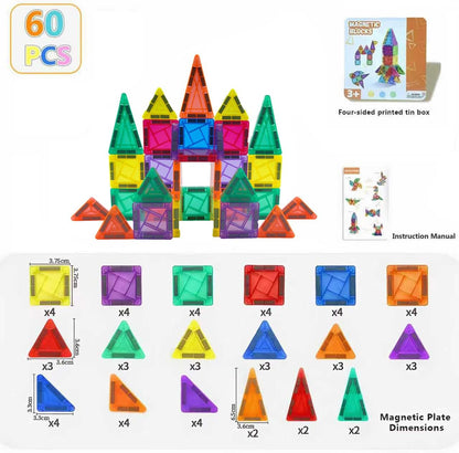 26-Piece Valentines Day Gifts for Kids Strong Magnetic Tiles Building Set – Durable,Vibrant Colors, STEM Toys for Kids 3+, Creative Learning, Compatible with All Major Magnetic Blocks