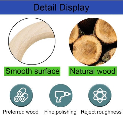 4 Inch Width Wooden Rings 10PCS for Macrame, Jewelry Making, and DIY Crafts, Unfinished Smooth Wood Rings, 2/5 Inch Diameter