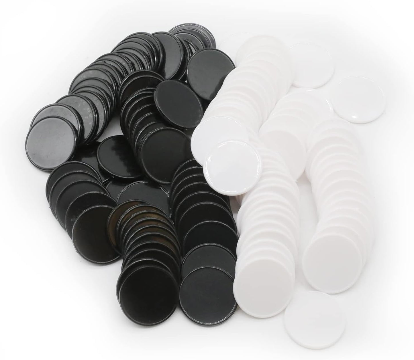 Set of 100 Opaque Plastic Learning Counters Mini Poker Chips Game Tokens with Storage Box (Black+White+Blue+Purple, 1 Inch)
